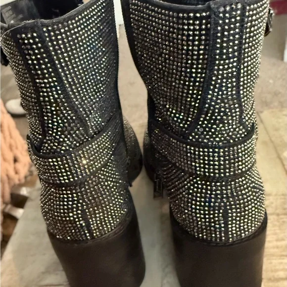 Jessica Simpson Womens Ceridwen Satin Block Heel Ankle Boots - Picture 3 of 9